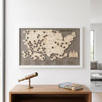 Personalized 2D National Parks Map with Nameplate(Charcoal)