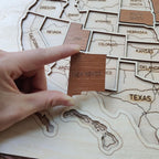Personalized USA States Puzzle Map(Natural Wood)