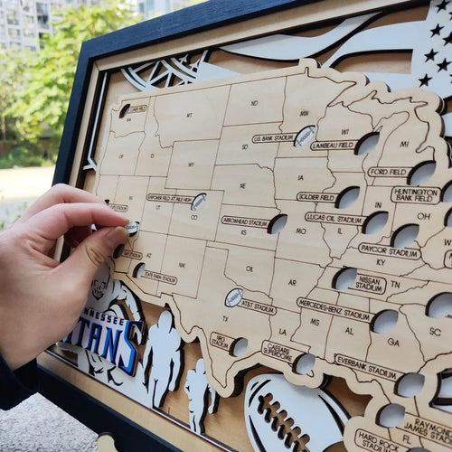 Football Stadium Map Tracker, Personalized Gifts