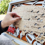 Football Baseball Stadium Map, Wood NFL Stadium Tracker