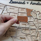 Personalized USA States Puzzle Map(Natural Wood)