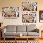 Custom Team Color Wooden MLB Stadium Map with Team Pins