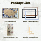 3D Wooden Football Stadium Map | NFL Bucket List Travel Tracker