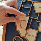 50 States Puzzle Map - Laser Cut Wooden USA Travel Tracker