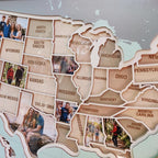 Personalized USA Photo Travel Map - Light Blue