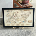 Wooden US National Parks Map - Explore More Sign With Color Pin