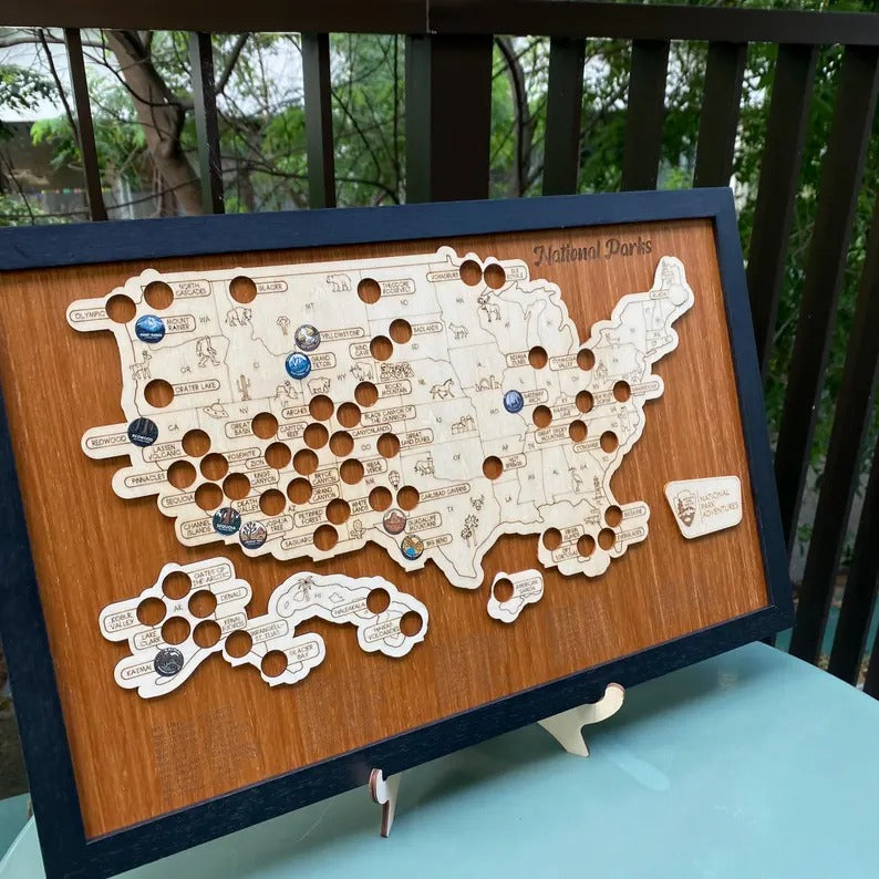 Custom National Park Map - Framed Wall Art & National Park Visitor Decor