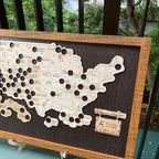 Wooden US National Parks Map - Custom Camping Tracker Wall Art