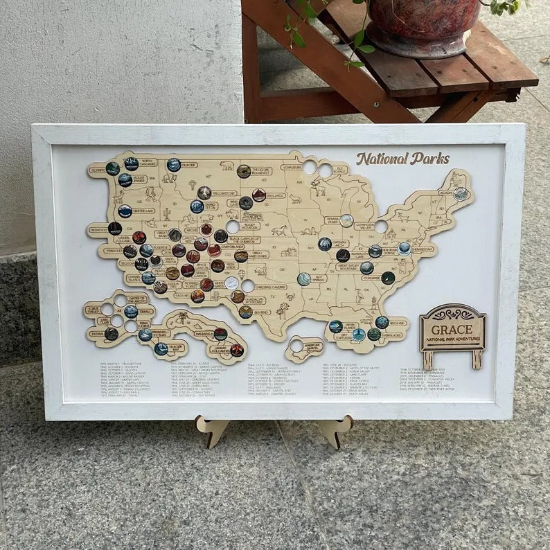 Personalized National Parks Map - Family Trip Gift & Adventure Decor