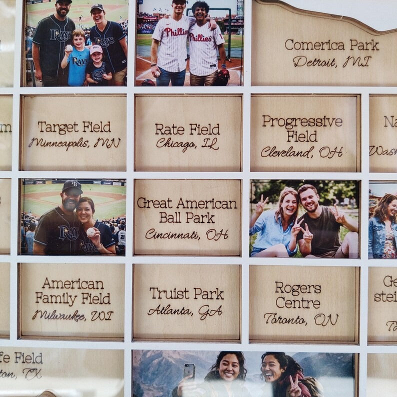 Personalized Baseball Stadium Map Photo Frame