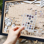 Personalized Wooden MLB Stadium Map with Colorful MLB Team Logo Pins