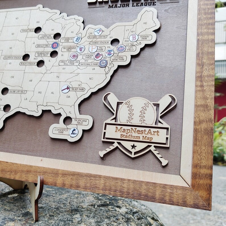 Personalized Baseball Stadium Map | Retirement Gifts