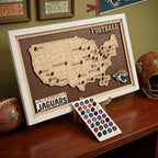 Personalized NFL Stadium Tracker Map with Team Pins
