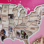 Personalized USA Photo Travel Map - Pink