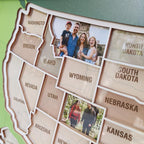 Personalized USA Photo Travel Map - Green