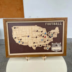 Personalized NFL Stadium Tracker Map with Team Pins