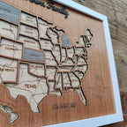 Personalized USA States Puzzle Map(Walnut)