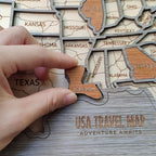 Personalized USA States Puzzle Map(Gery Oak)
