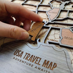 Personalized USA States Puzzle Map(Gery Oak)