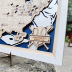 Custom Color MLB Stadium Map with Nameplate & Team Logo Pins