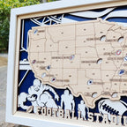 3D Wooden Football Stadium Map | NFL Bucket List Travel Tracker