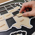 Personalized 50 States USA Travel Map - Custom Color Backboard