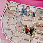 Personalized USA Photo Travel Map - Pink