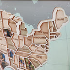 Personalized USA Photo Travel Map - Light Blue