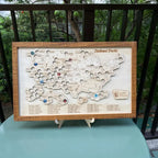 Wooden US National Parks Map - Explore More Sign With Color Pin