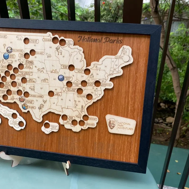 Custom National Park Map - Framed Wall Art & National Park Visitor Decor