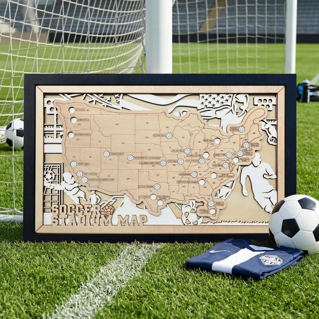 3D Wooden Ice Hockey Arena Map Art - Custom NHL Fan Gift for Him
