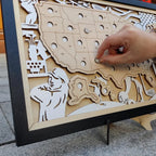 Personalized Golf Course Tracker Map – Natural Wood Background