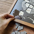 Personalized USA States Puzzle Map(Black Oak)