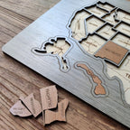 Personalized USA States Puzzle Map(Gery Oak)
