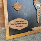 Premium Framed Wooden World Map Wall Art