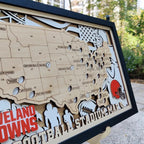 Football Stadium Map Tracker, Custom Wood Art