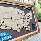 Personalized Football Stadium Tracker Map – Vintage Brown Background
