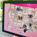 Personalized USA Photo Travel Map - Pink