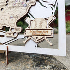 3D Cutout Wooden MLB Stadium Map with Engraved Nameplate & Team Logo Pins