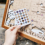 Personalized Wooden MLB Stadium Map with Colorful MLB Team Logo Pins