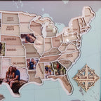 Personalized USA Photo Travel Map - Light Blue