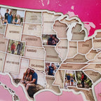Personalized USA Photo Travel Map - Pink