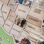 Personalized USA Photo Travel Map - Green