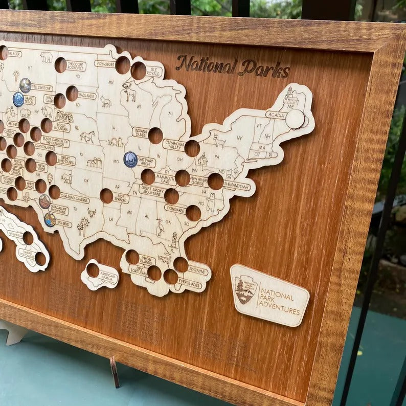 Custom National Park Map - Framed Wall Art & National Park Visitor Decor