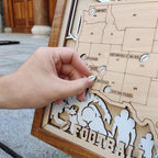 Football Stadium Map Tracker, Custom Wood Art