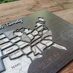 Personalized USA States Puzzle Map(Black Oak)