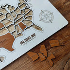 Personalized USA States Puzzle Map(White)