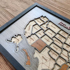 Personalized USA States Puzzle Map(Gery Oak)