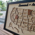 Personalized USA States Puzzle Map(Natural Wood)