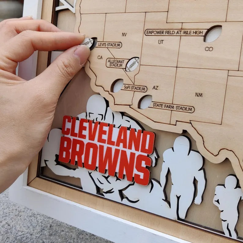 Football Stadium Map Tracker, Personalized Gifts